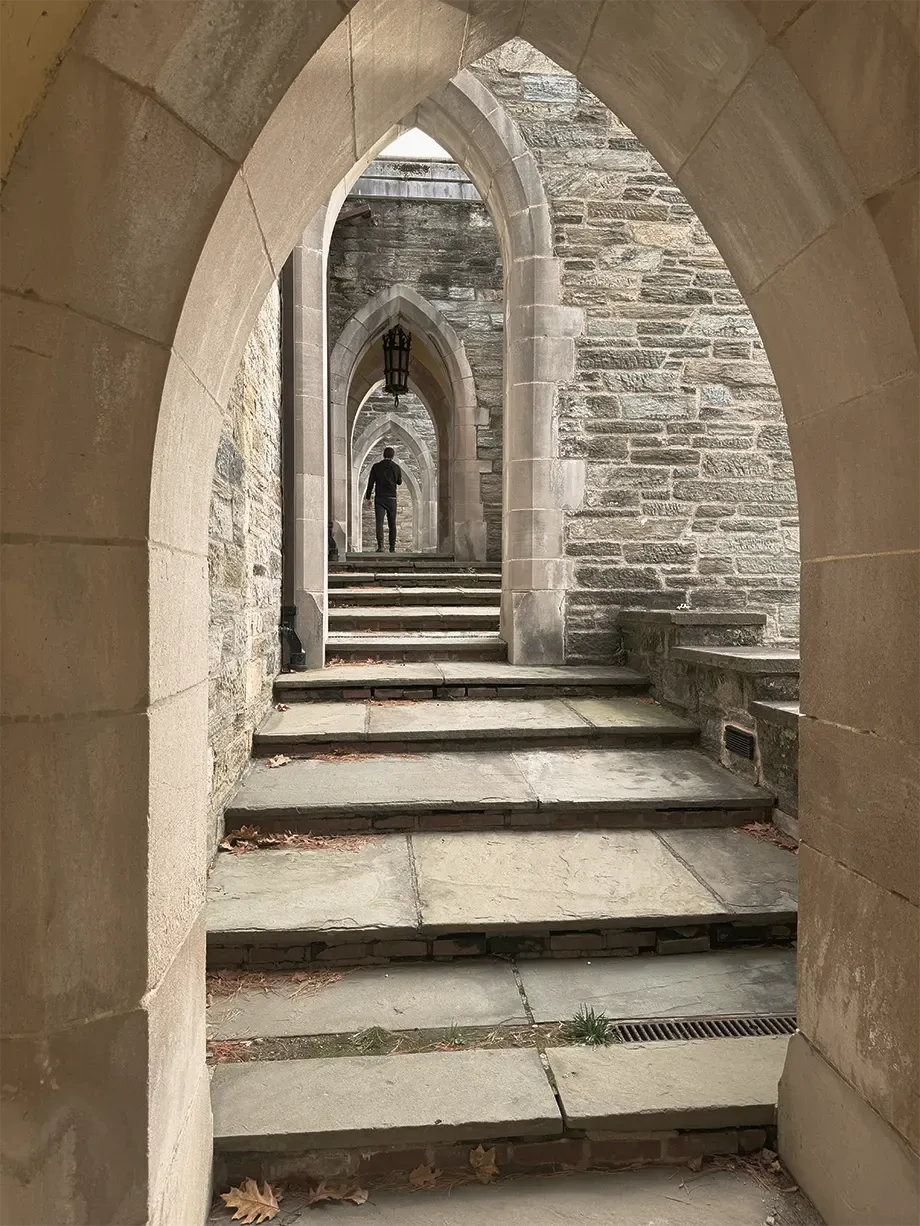 Stone archway and stairs